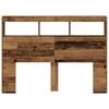 LED Headboard with Shelves Rustic Wood Look 140 x 17 x 102 cm