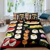 Three-Piece Catering Rice Ball Animation Digital Printing Quilt Pillowcase Bedding