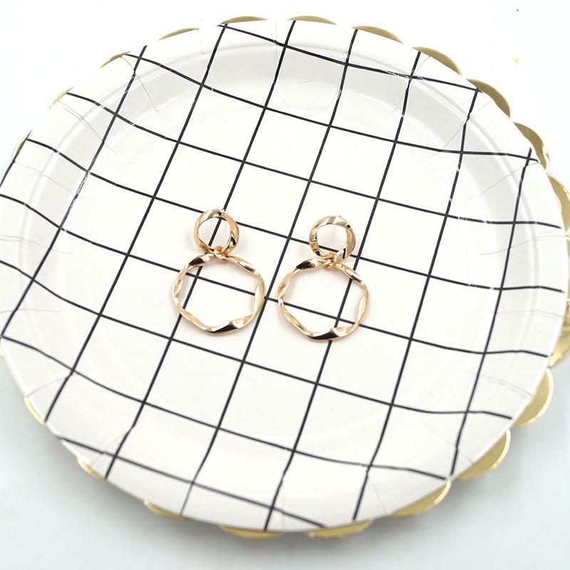 Trendy Geometric Circle Drop Earrings - Women s Versatile Fashion