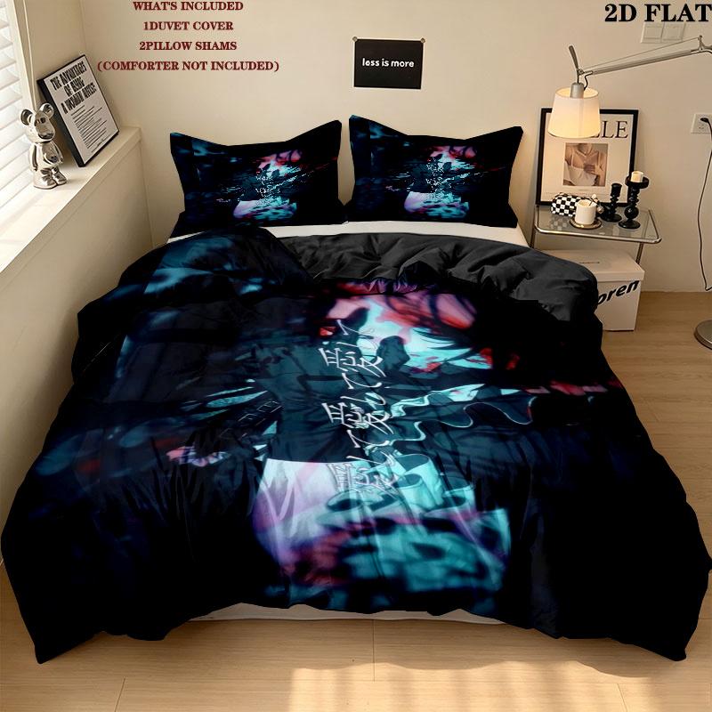 Ado Pattern Bedding uilt Set uilt Cover Pillowcase Home Decoration Birthday Gift (1 * duvet cover + 2 * pillowcase without core)