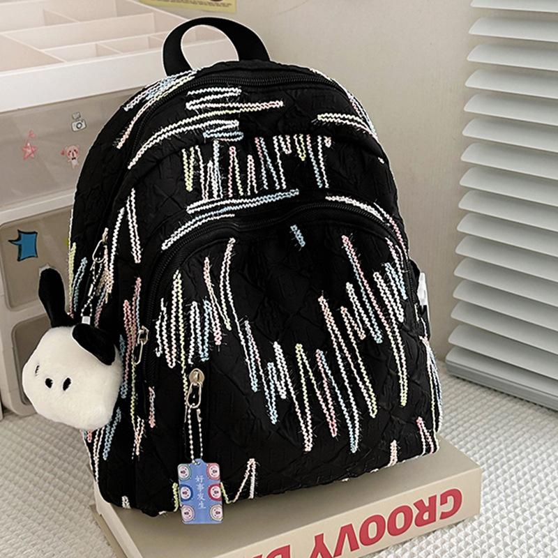 High-looking Small Schoolbag for Girls  College Students  Children Cute Kindergarten Striped Small Backpack