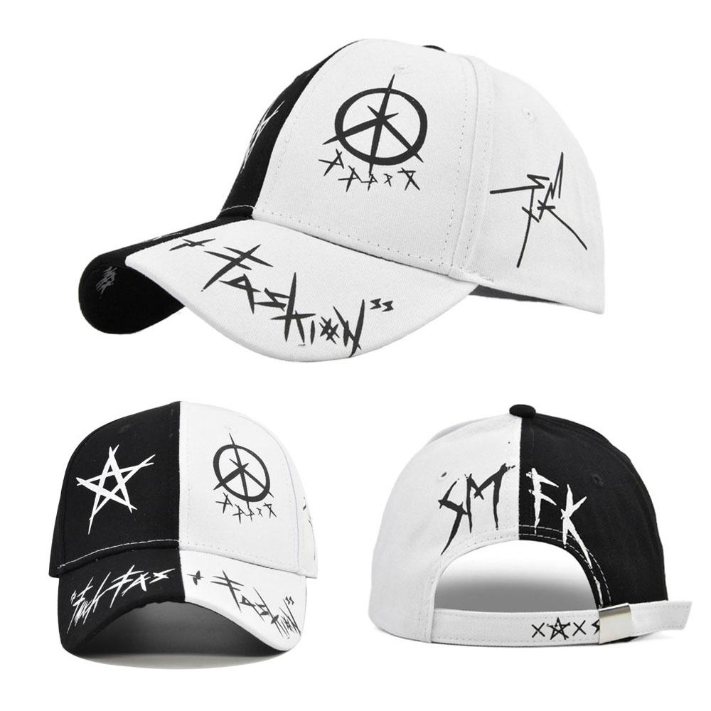 Letter Baseball Cap Graffiti Sun Hip Hop Cap Visor Hat Men and Women Patchwork Snapback Leisure Hat Trendy Cotton Adjustable Size Dad Hat