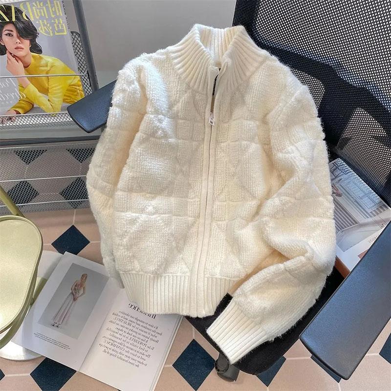 Autumn Winter Cardigan Sweater Jacket Men and Women's Korean Loose Zipper Knitted Short Sweater Coat Female Casual Tops