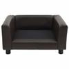 VidaXL Canapé pour Chien Marron 60x43x30 cm Peluche et Similicuir Sofa Chat 170961