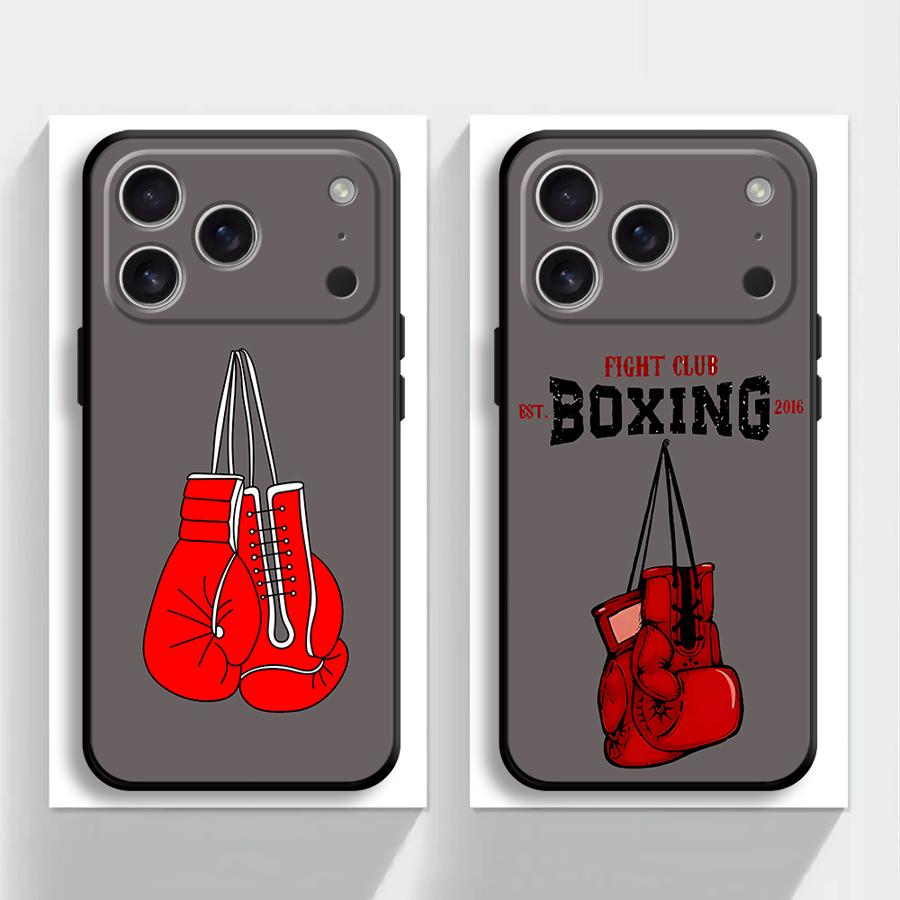Funda Phone Cover Case for Apple iPhone 17 Pro Max 15 Pro 7 8 16 13 XR XS MAX 11 Air 14 12 Cool Boxing Gloves