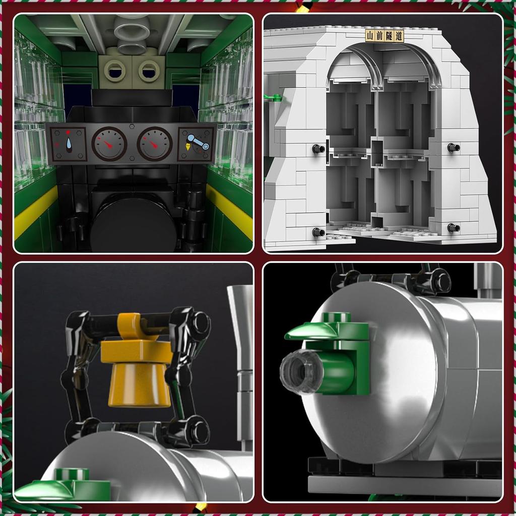 Mould King 12024 Technical Car Building Block Remote Control Steam Locomotive with Train Tunnel Part Model Kids Christmas Gift