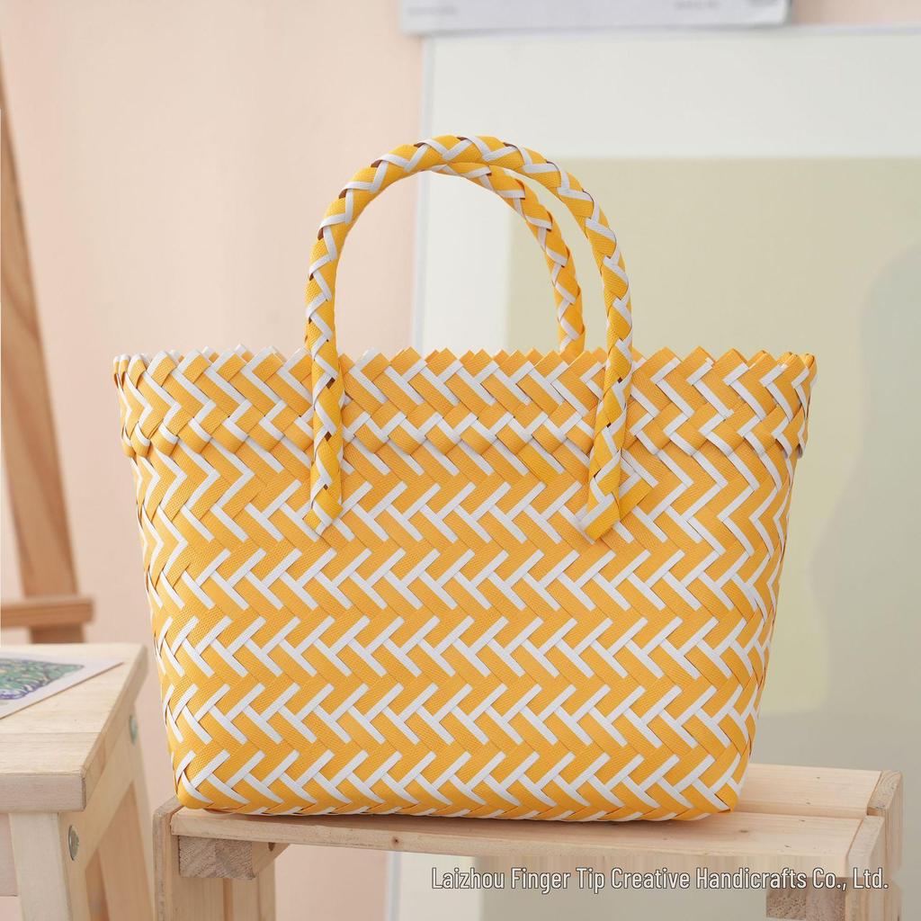 Woven Sausage Puppy Large Capacity Handbag - Cute Vegetable Basket Souvenir Gift for Girls & Commuters