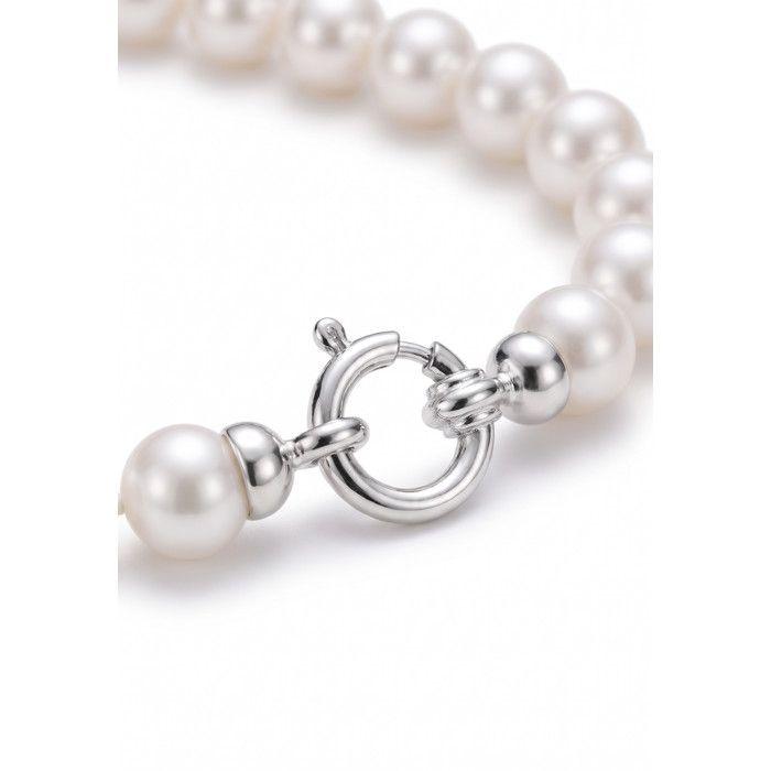 Bracelet - PEARLS &amp; COLORS - Prestige - Perle d'eau douce 8-9 mm - Blanche - Or blanc 9 ct