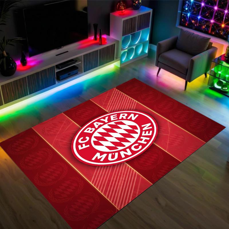 Diseño del Bayern de Múnich Alfombra de Terciopelo de Cristal Acogedora No?Alfombra Estampada Antideslizante Para Dormitorio Sala de Estar Entrada