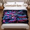 Music General Theme Soft Blanket Personalized Custom Name Text Print Warm Blanket Home Sofa Bedroom Decor