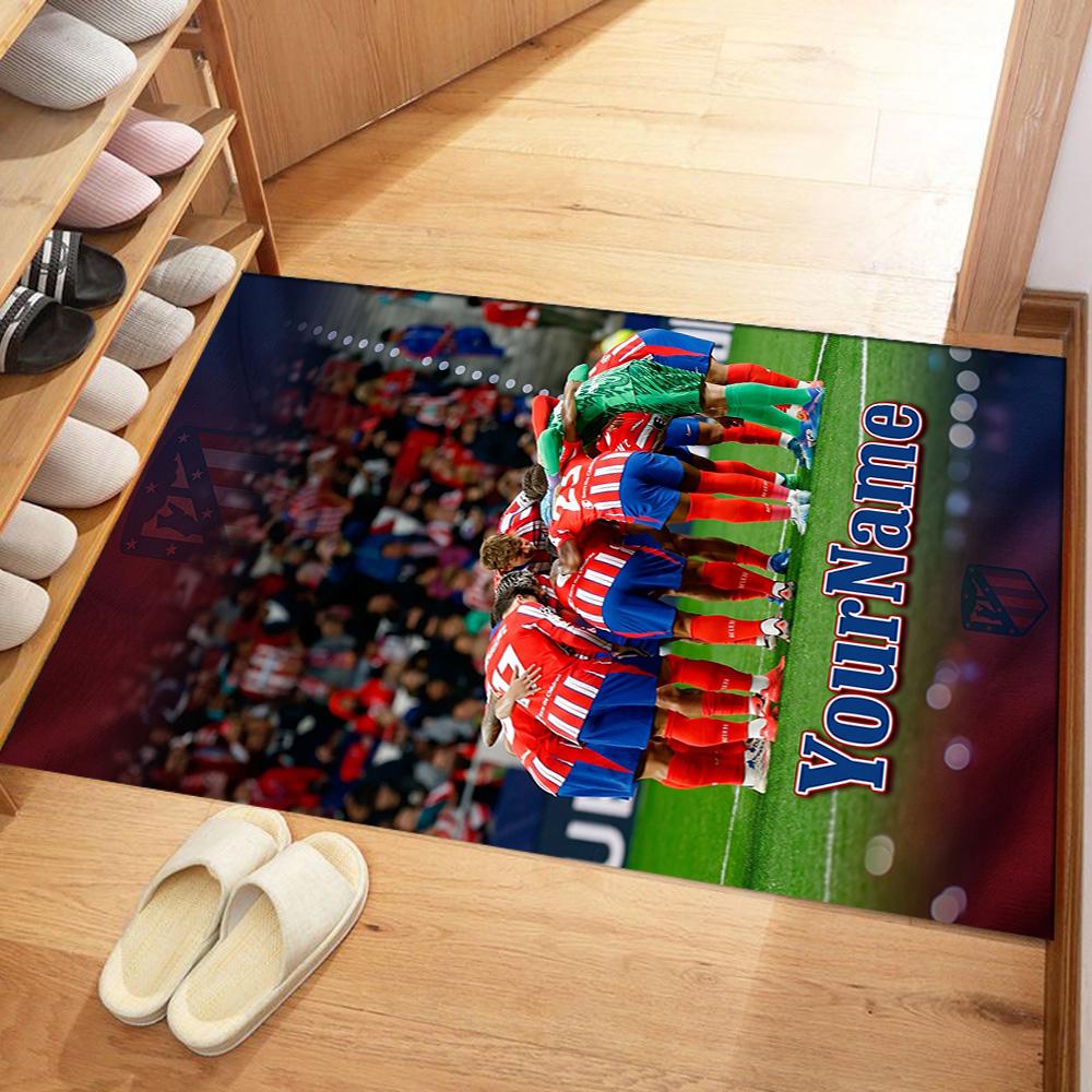 Atletico Madrid Customize Text Area Rug Perfect for Foyer Dining Room Entryway Hallway Anti-slip Rug Office home decor