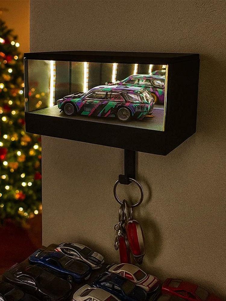 Car Garage Key Holder Key Organizer With LED Light Car Key Hanger For Door Apartment Home Office Entryway (car Not Included)