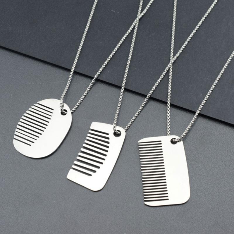 Stylish Comb Pendant Necklace with Comfortable Chain Comfortable Necklace for Youthful Trendsetters and Fashion Lovers