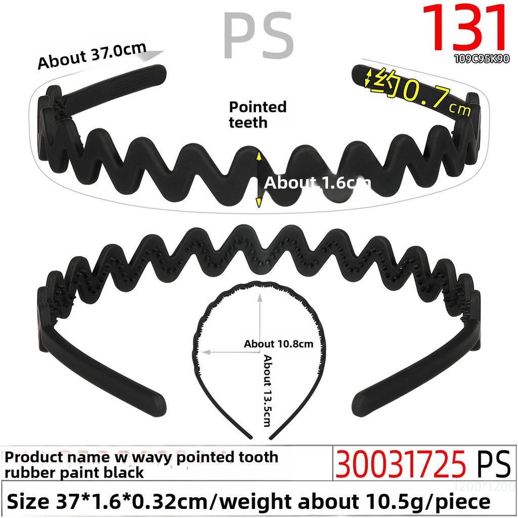 Wavy Pointed Teeth Face Wash Hair Band Mask Application Tooth Anti-slip Hair Pressing and Breaking Hair Band Hair Clip