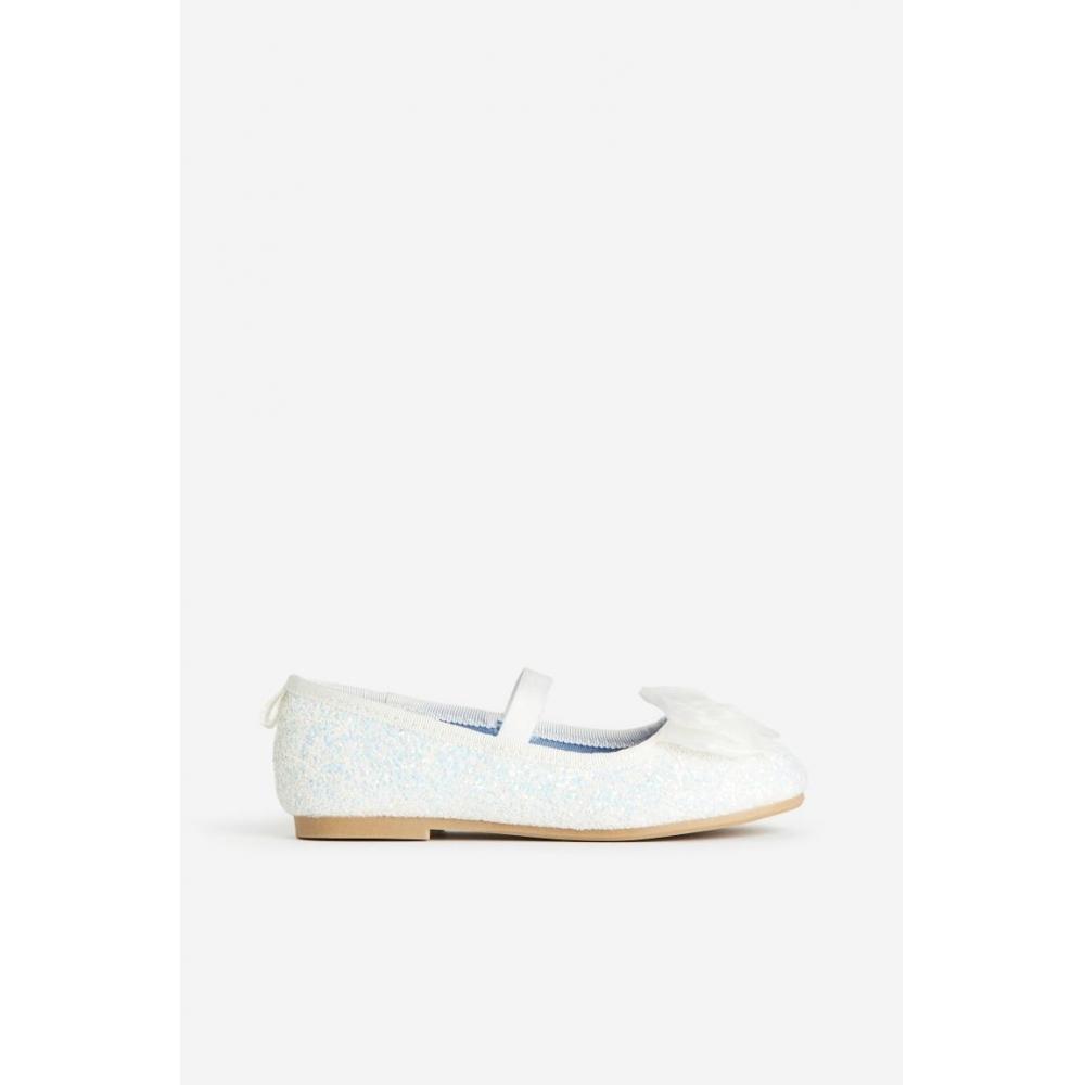 

Туфли на плоской подошве с блестками HM, белые Frozen