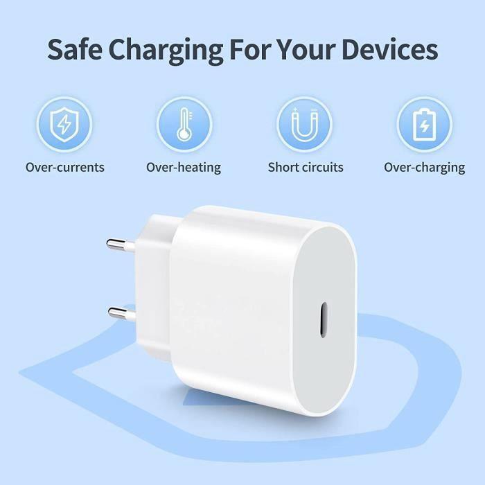 USB-C Charger - A42 - 20W - Compatible iPhone 11 To 14 - Fast Charging Power Delivery 3.0