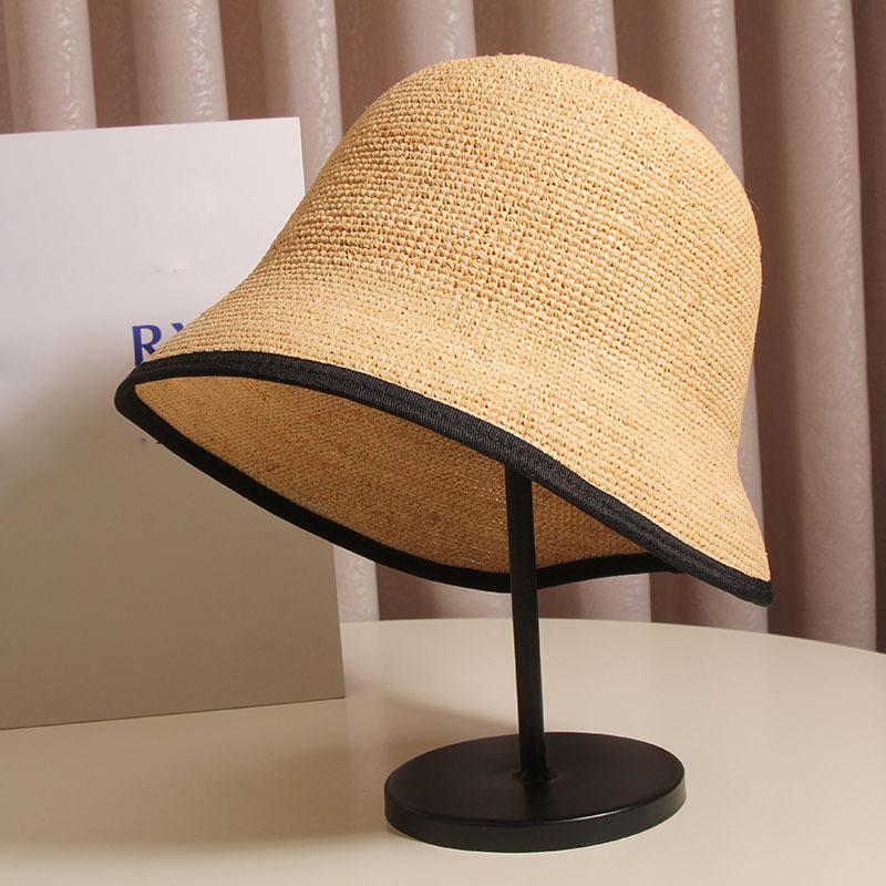Small Brim Irregular Raffia Bucket Hat