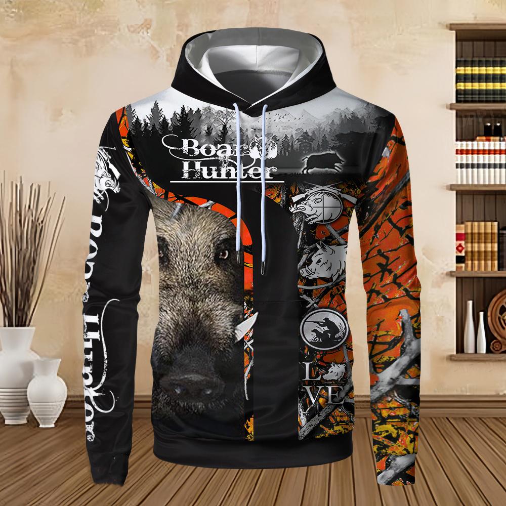 Wild Boar Hunting Camo 3D Print Hoodies Men Women Long Sleeve Hooded Sweatshirts Pullover Oversized Harajuku Coat Man Clothing