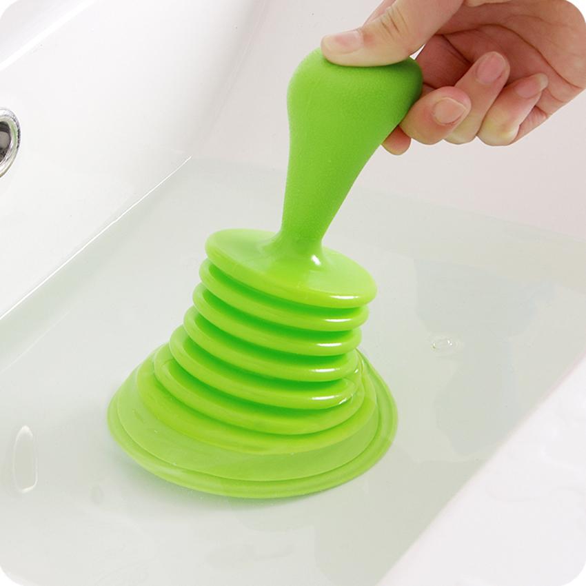 

Powerful Drain Cleaner & Plunger - Unclog Sink, Bathroom, Toilet - Heavy-Duty Pipe Snake & Squeeze Plunger for Fast Drain Cleaning зелений