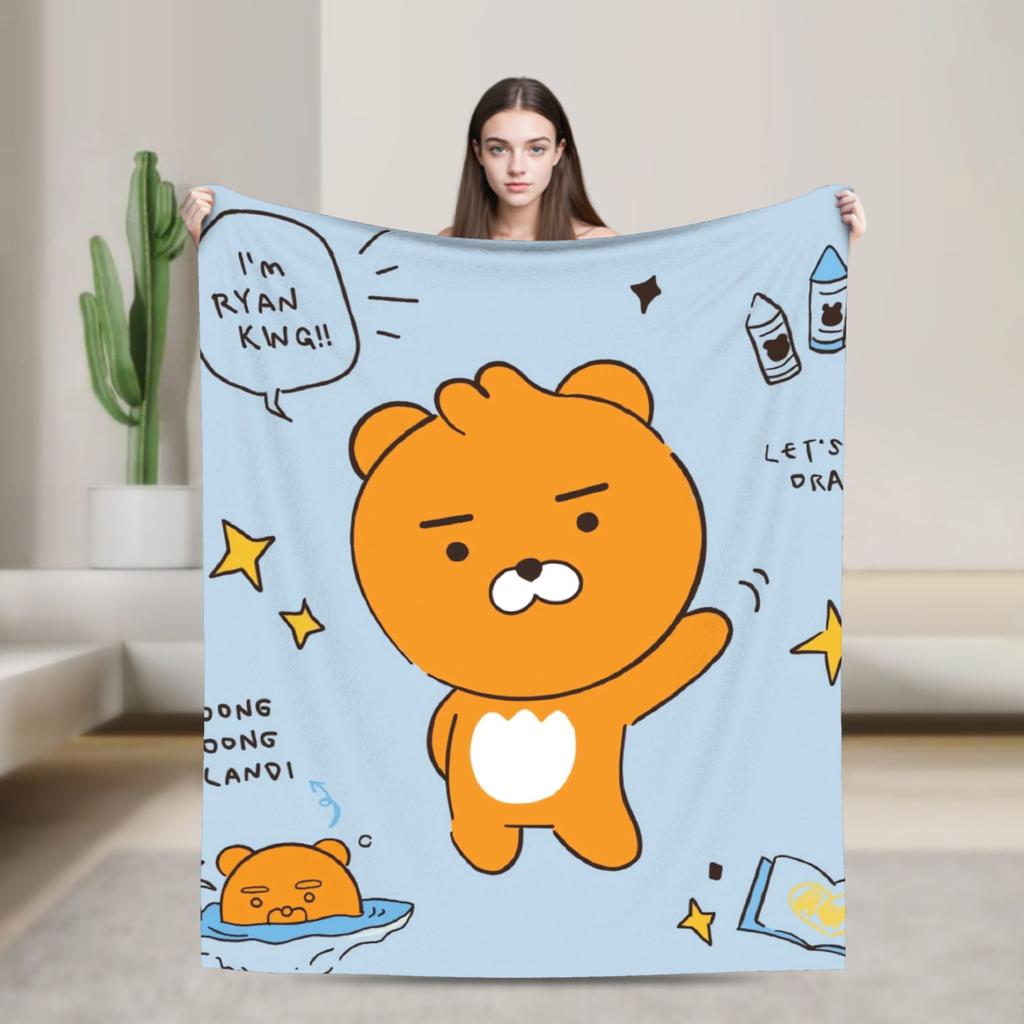 K-Kakaos F-Friends Plush Blanket Kids Flannel Throw Blanket For Couch Chair Soft Custom Quality Bedspread Gift Idea