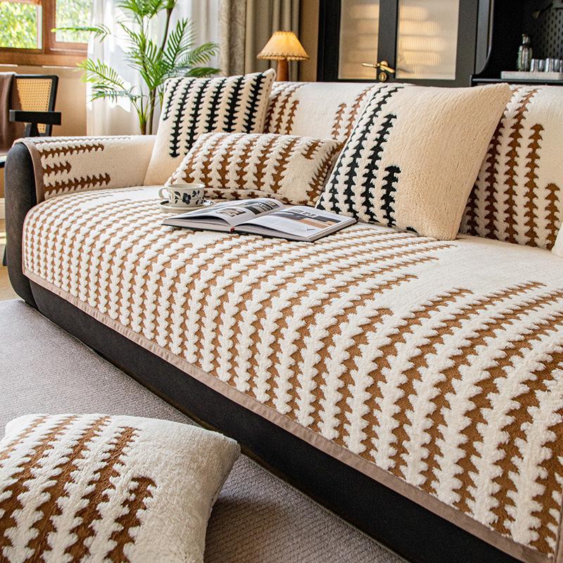 2025 Winter Plüsch Shu Baumwolle Samt Rutschfestes Sofakissen Set