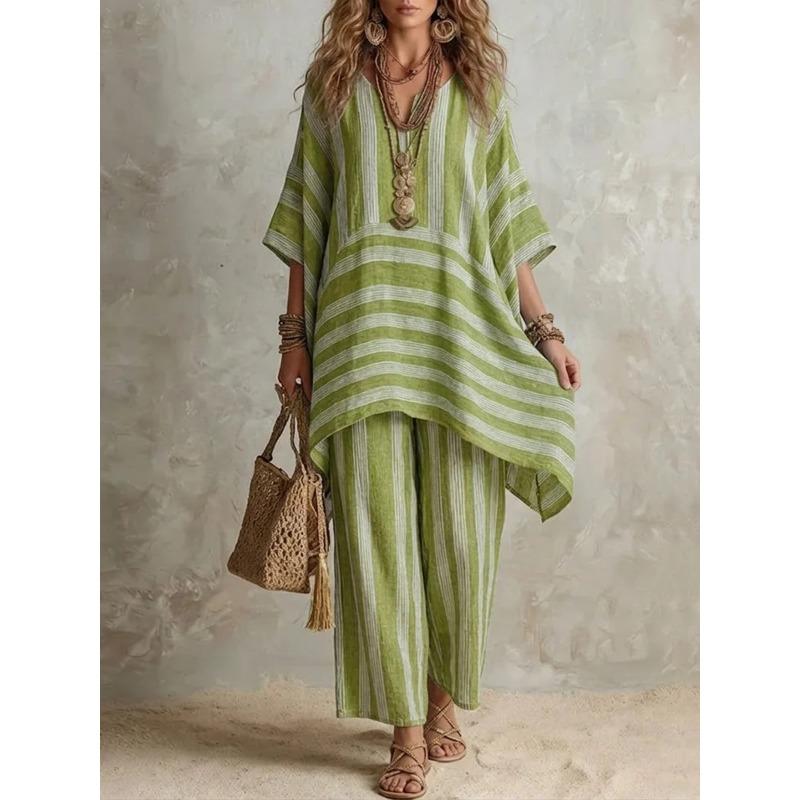 BFCCQB Women's Fashion Casual 3/4 Sleeves V Neck Pants Suits