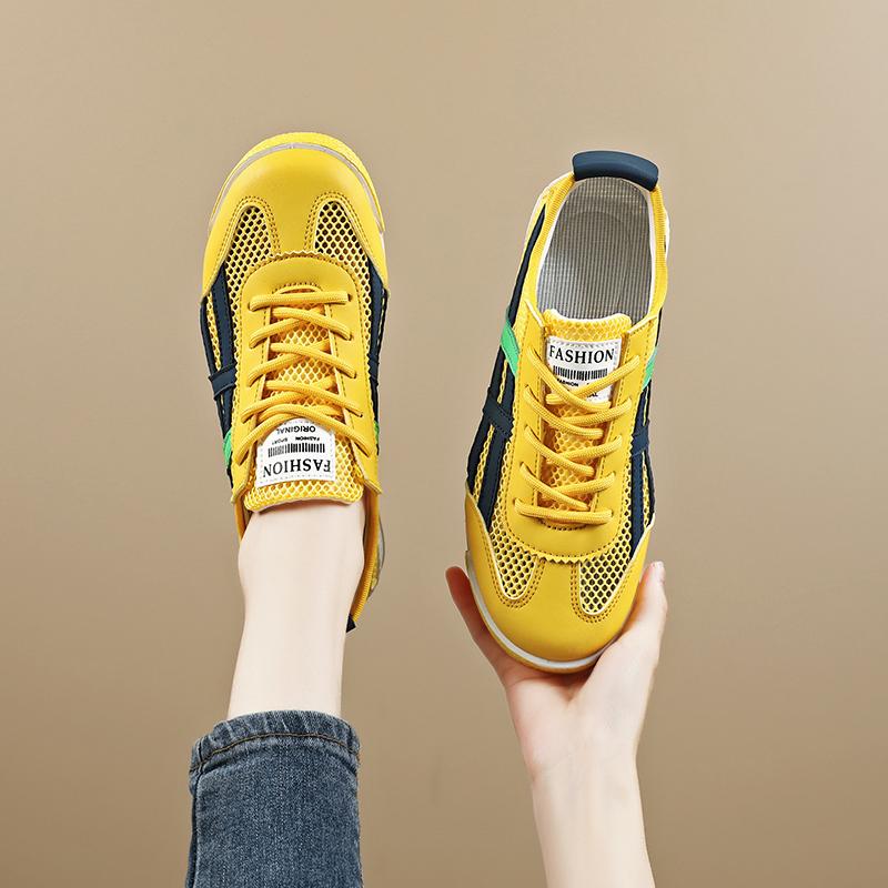 MCTIN Dámské ležérní tenisky Patchwork Smíšené barvy Šněrovací Boty s kulatou špičkou Dámské baleríny Ručně vyráběné Pánské boty