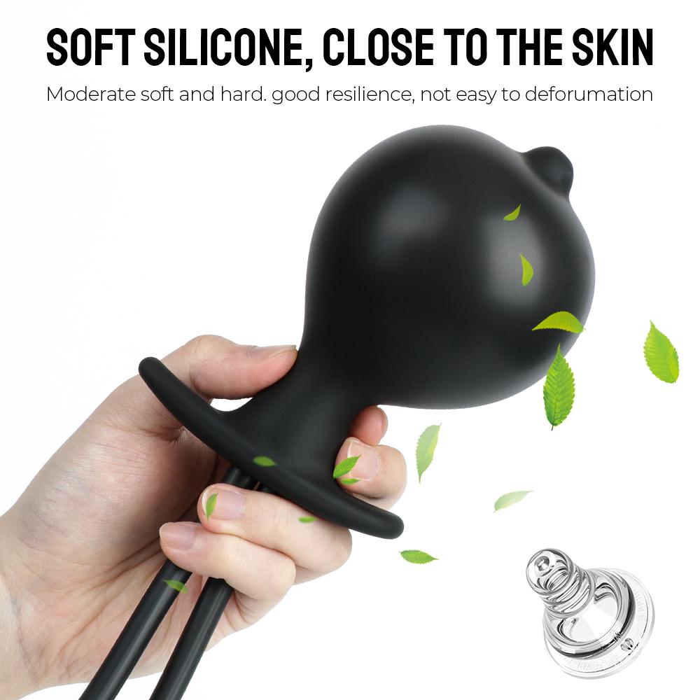 Inflated Anal Plug Enema Sex Toys For Women Men Squirt Vagina Cleaner Anal Pump Prostate Massager Anus Dilator Adult 18