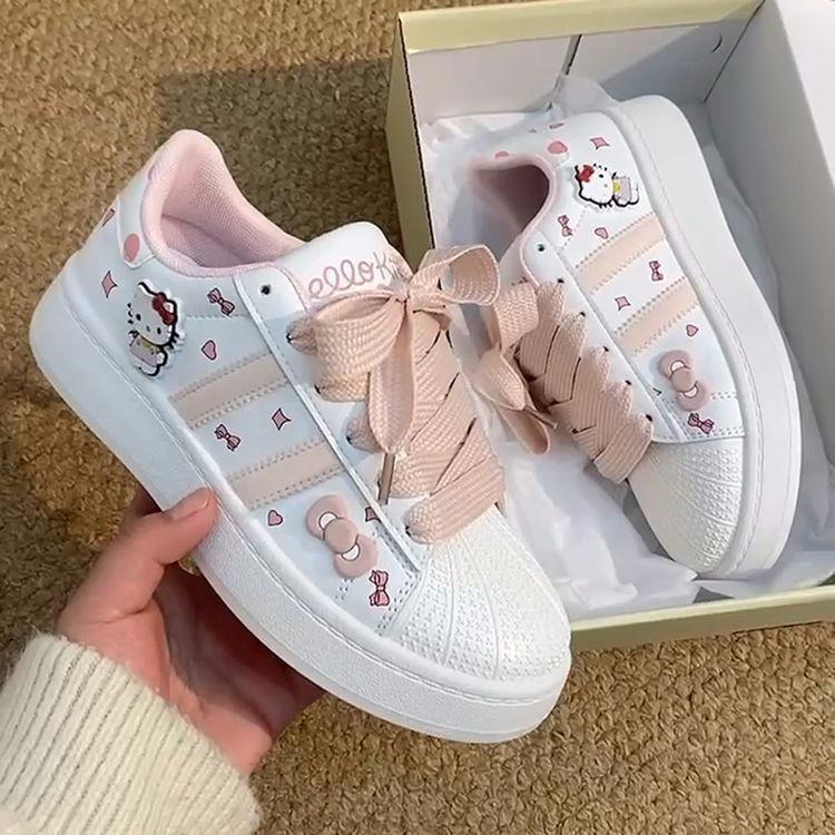 Niche Original Kt Cat Thick Baseplate Shoes Women Ins Tide 2025 Summer New Student Sports Leisure Little White Shoes