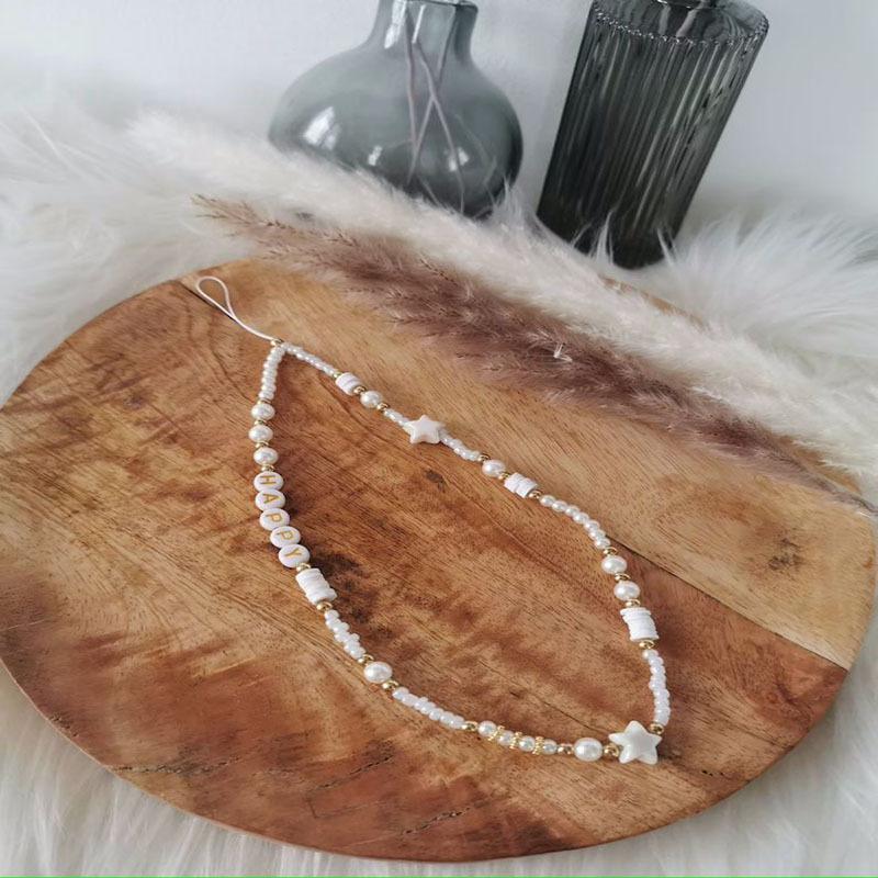 NIHENHAO Handykette Mit Herz Und Perlen - Süßer Anhänger Für Handy & Tasche