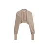 Originals Solid Color Short Cardigan Without Hood Women Outerwear Brown Gray HC3822