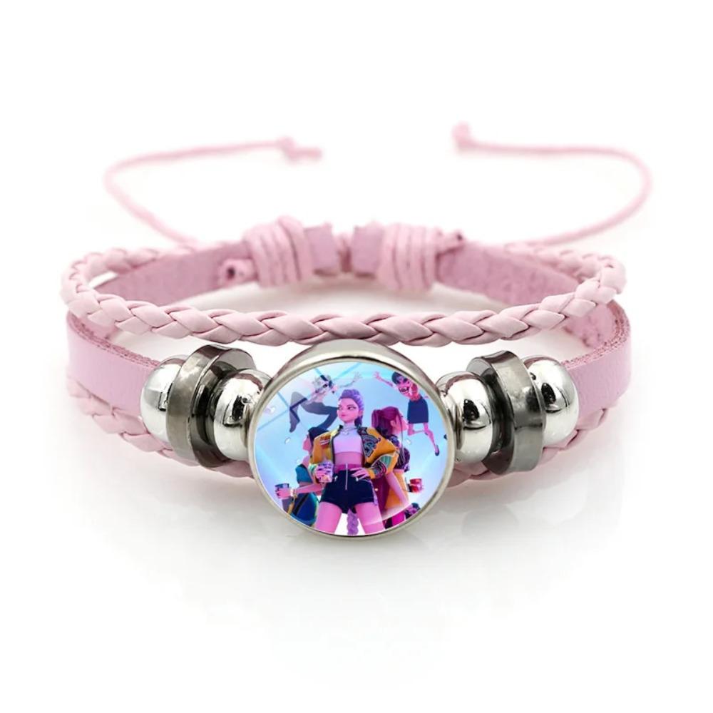 Kpop Demon Hunter Bracelet Huntrix Kpop Birthday Beaded Wristband Kpop Girls Bracelet Nacklace Accessories Birthday Party Gifts