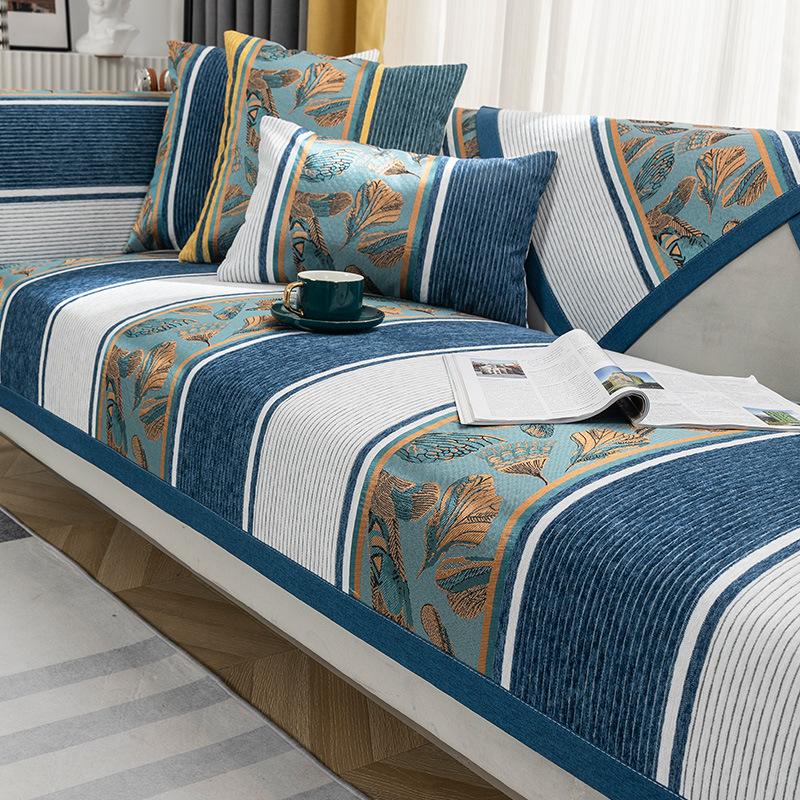 

Чехол для дивана из шениллового кипариса, коврик для гостиной, универсальный нескользящий чехол для дивана, Г-образный цветной блок, декор для диванной подушки 70x180cm 1pcs