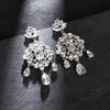 Luxurious Rhinestone Tassel Earrings: Elegant Crystal Studs with a European & American Flair