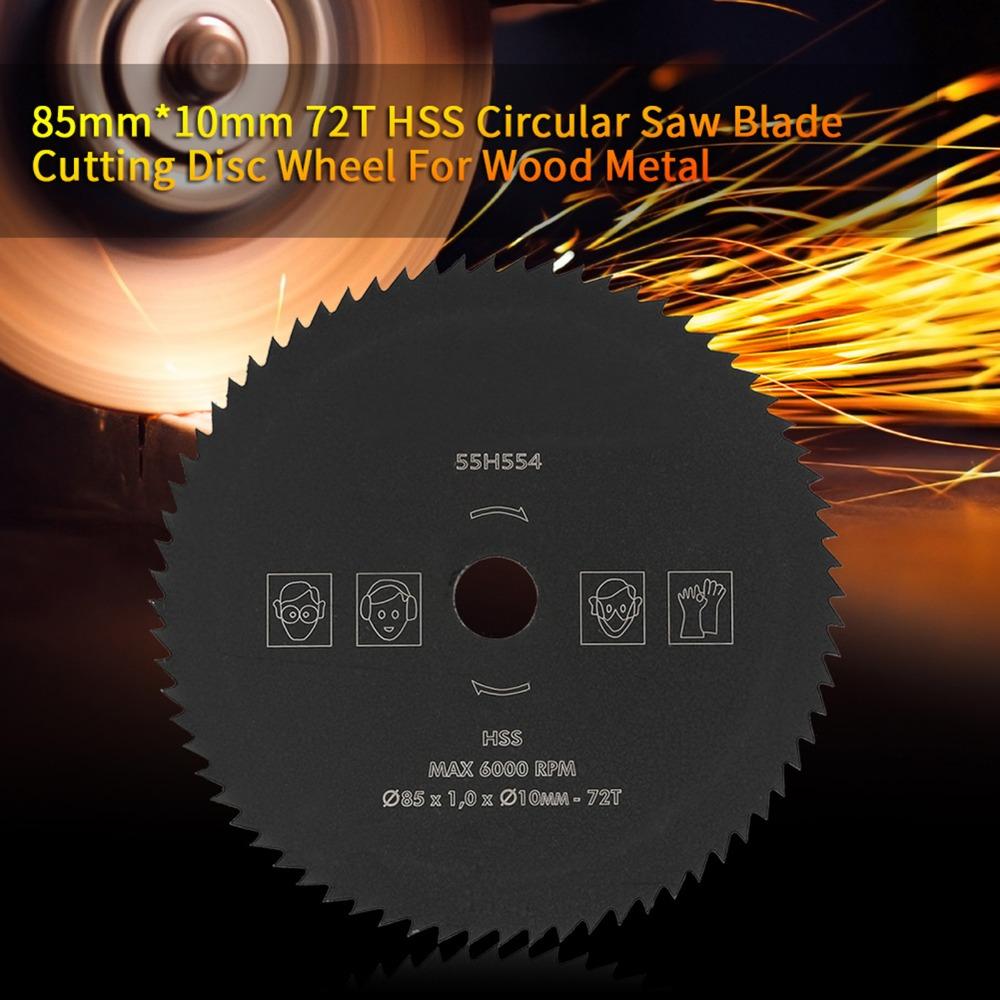 85mm Diameter 10mm Bore Circular Saw Blade HSS Material 72 Teeth HSS Saw Blade Carbide Material Fast Cutting Carbide Saw Blade