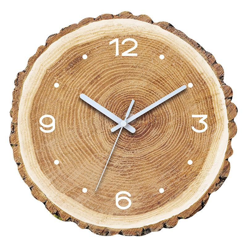 Creative Annual Ring Clock Log Modern Simple Fashionable Annual Ring Wood Grain Home Living Room Personalized Bedroom Wall Clock Clock
