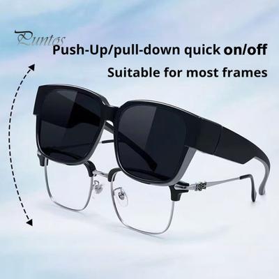 Occhiali da Sole Polarizzati Antiriflesso Sopra Occhiali Occhiali per la Visione Notturna Occhiali per la Guida Notturna Protezione UV400 Occhiali da Sole Avvolgenti