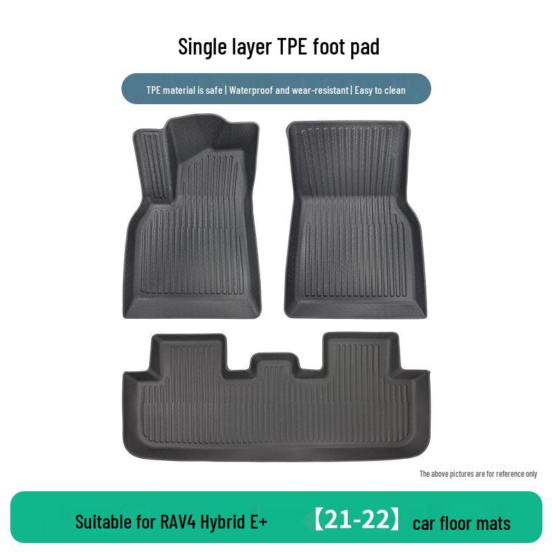 3-Piece TPE Floor Mats for 2021-2022 Toyota RAV4 Hybrid E+ Models