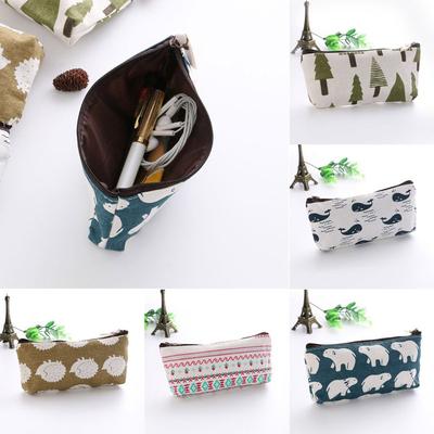 Canvas Pen Bag Multi-function Stationery Storage Bag High Quality Makeup Pouch
