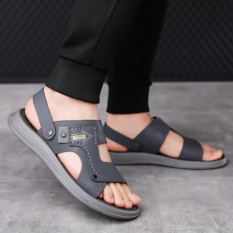 Summer Casual Comfortable Men Fashion Casual Wear-resistant Sandals Summer Beach Shoes Thick Bottom Slip-on Slippers Adults