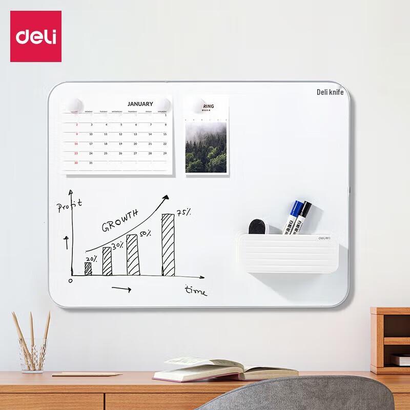 Deli Wall-Mounted Magnetic Whiteboard 90x60cm