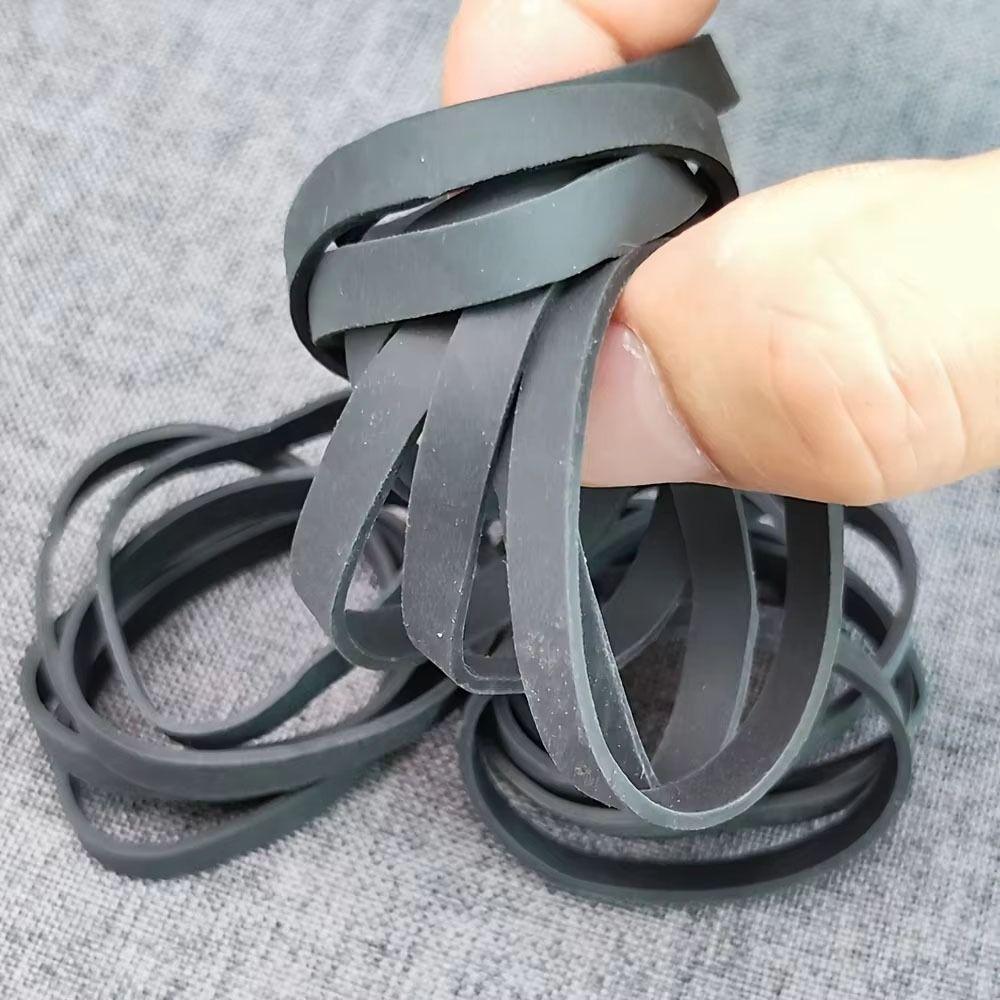 20Pcs Durable 6.3x0.5cm Rubber Bands Stretchable Sturdy Rubber Elastic Band Black Rubber Tie Office Home Packaging Supply
