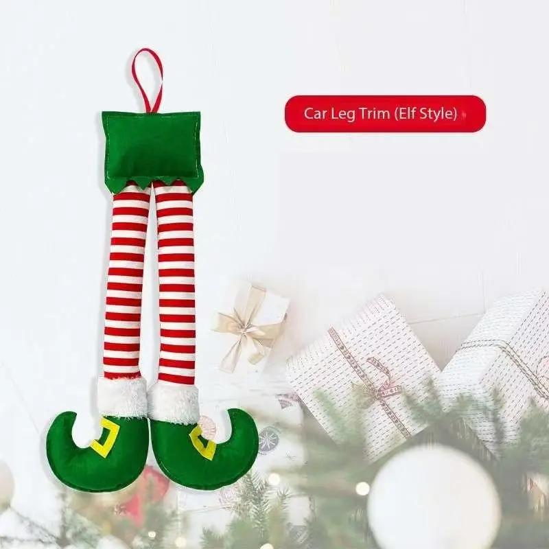 2025 New Year Christmas Elf Santa Legs Car Accessories Christmas Decor For Home Xmas Tree Pendants Ornaments  Happy Gifts