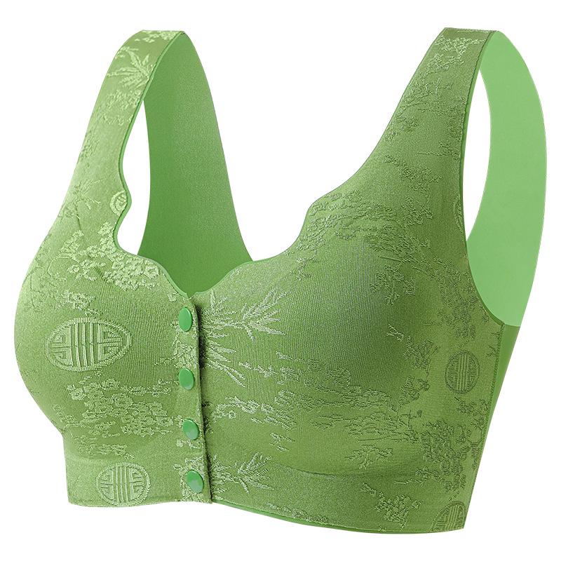 Nahtloser Jacquard-Westen-BH mit Knopfleiste für Übergrößen für reife Frauen