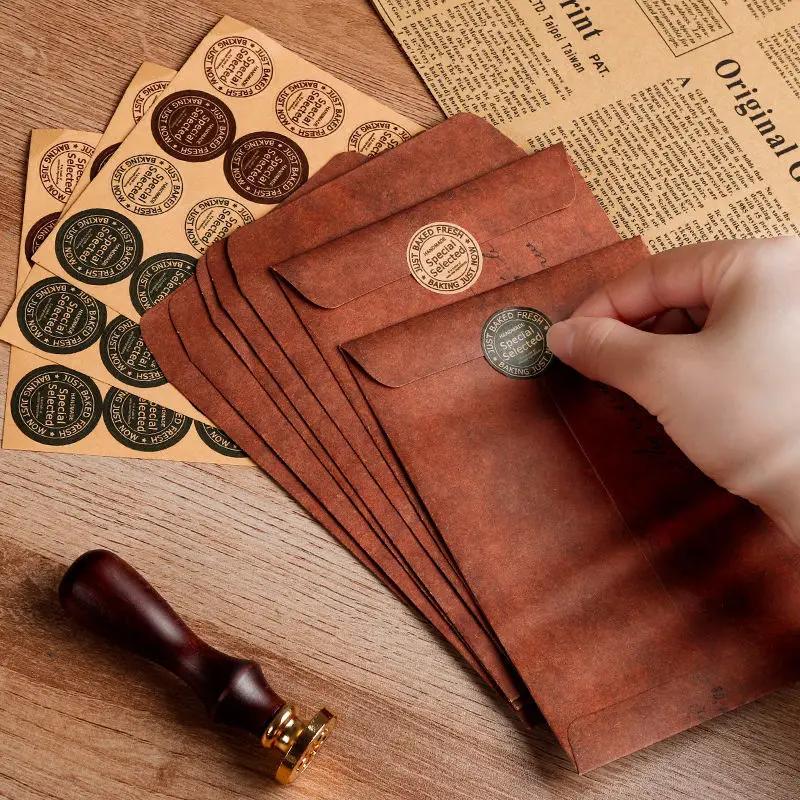 10 stk Konvolutter i kraftpapir Vintage brevblokk Omslag DIY Bryllupsfest Invitasjonskort Melding Notater Papirpose Kontorrekvisita