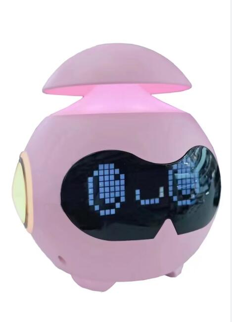 Digital Alarm Clock Mood Light Table Clock with Bluetooth Music Play Expression RGB LED Night Light Mood Light USB 5v розовый