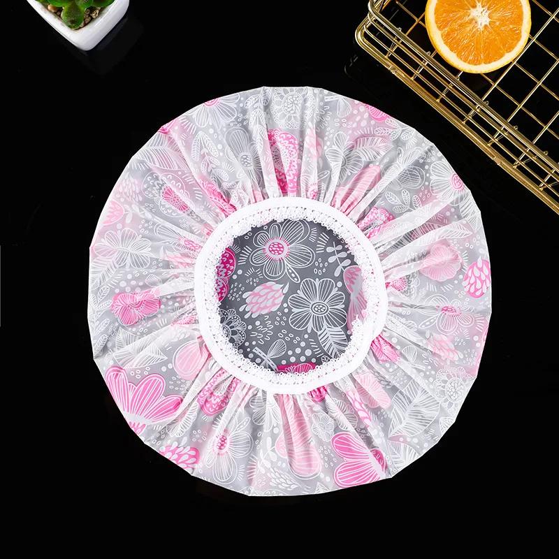 Reusable Shower Cap with Elastic Band Waterproof & Thicken Bathing Hat for Women Perfect for Hair Salon & Home Use