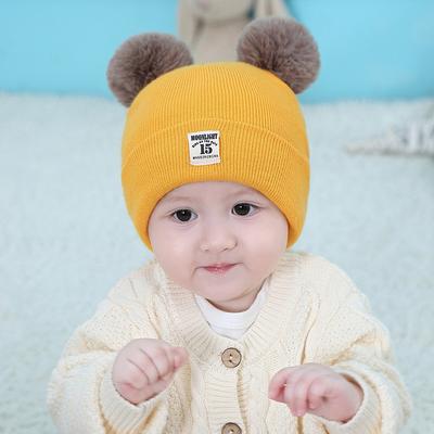 Winter Kinderen Warme Baby Gebreide Mutsen Met Pom Pom Kinderen Gebreide Mutsen Effen Kleur Baby Muts Voor Jongens Meisjes