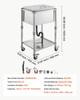 VEVOR Rolling Ice Chest Cooler Cart Stainless Steel Cooling Bin 54.6 L, Outdoor Stand Up Cooler Trolley with Wheels, Flip Lid, and Shelf