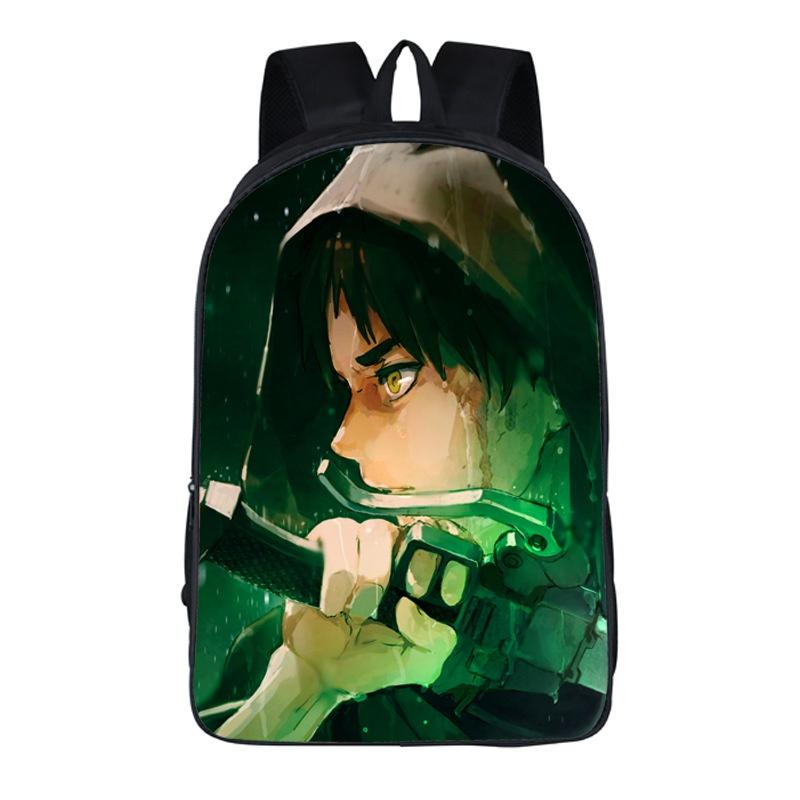 Stylish Anime Attack On Titan Zipper Backpack With Large Capacity For Students And Fans